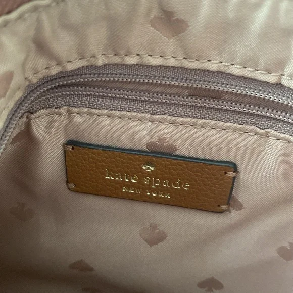 Kate Spade Tan Crossbody Bag with Striped Strap - Picture 10 of 15